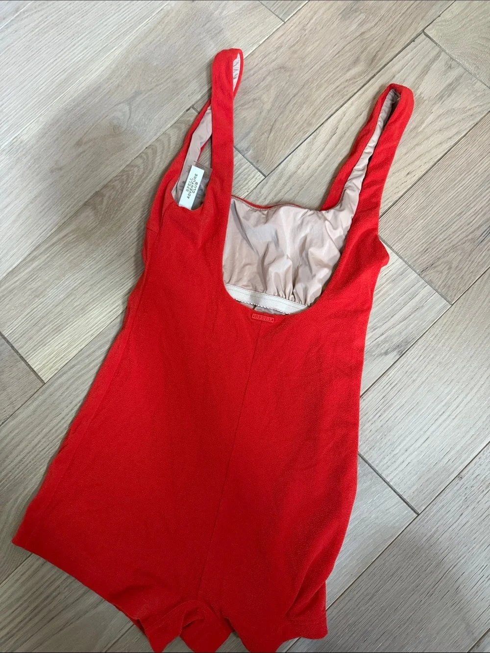 Spell Red One-Piece Scoop Swim - White Graphic